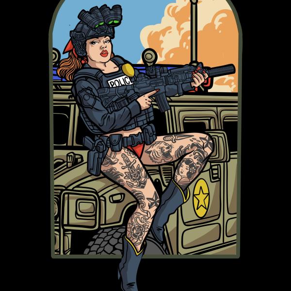 Pinup tactical police